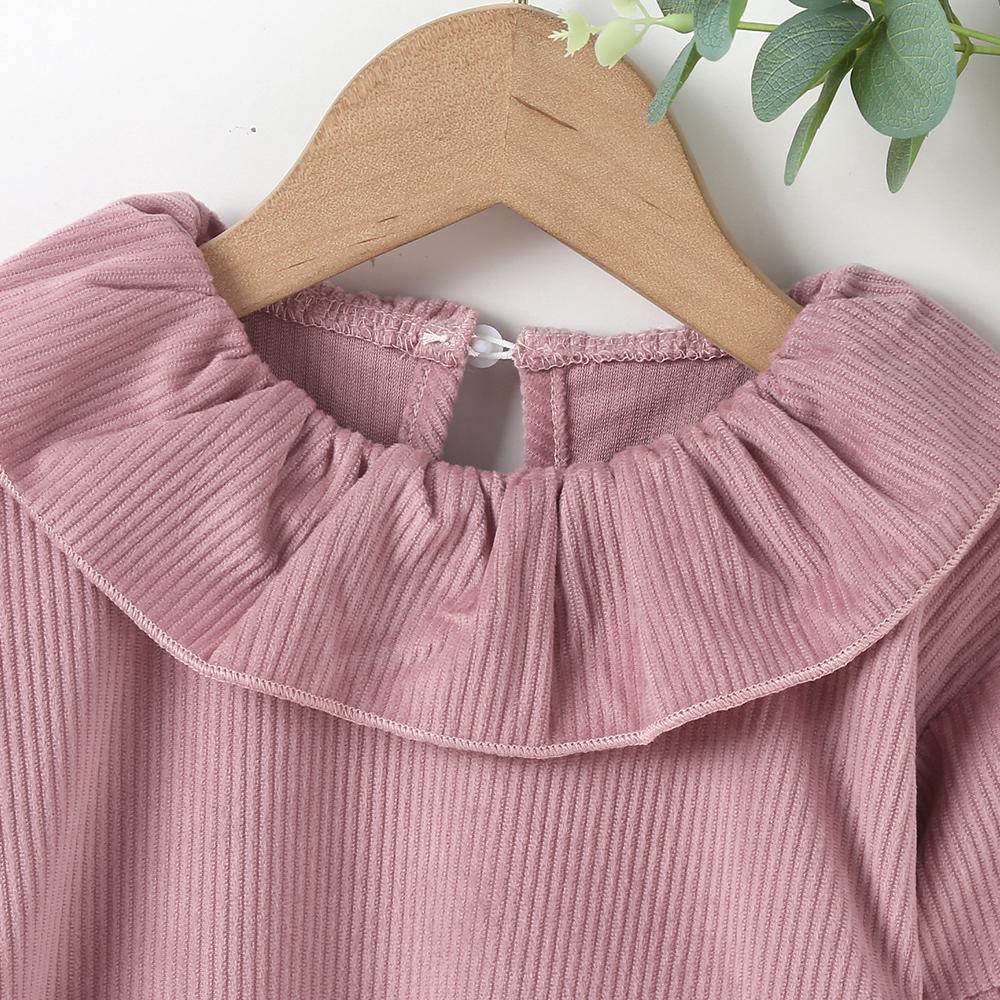 Baby Girls Long Sleeve Solid Color Dress Wholesale Baby Clothes