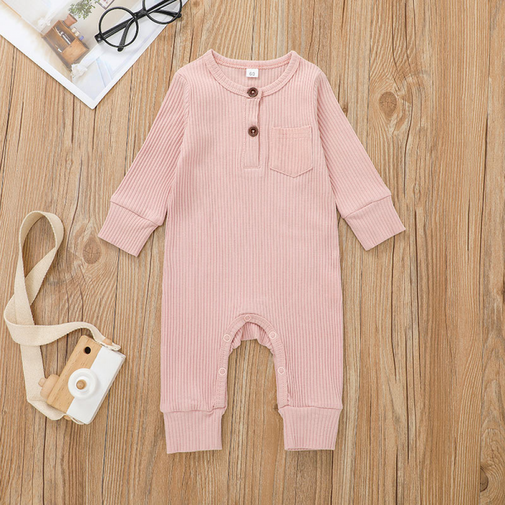 Baby Long Sleeve Solid Color Romper cheap baby clothes wholesale
