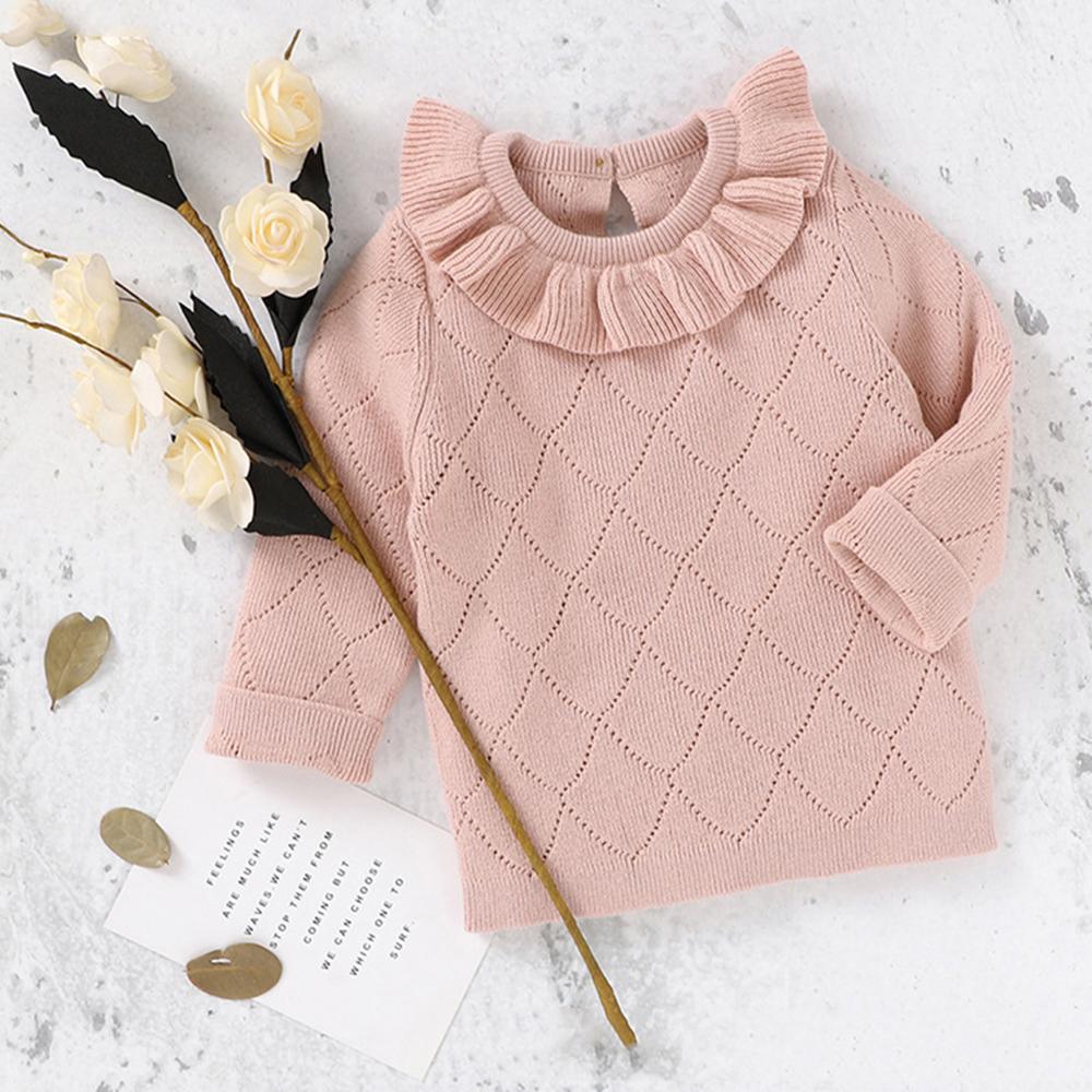 Baby Girls Long Sleeve Solid Cute Sweater Wholesale Baby Clothes