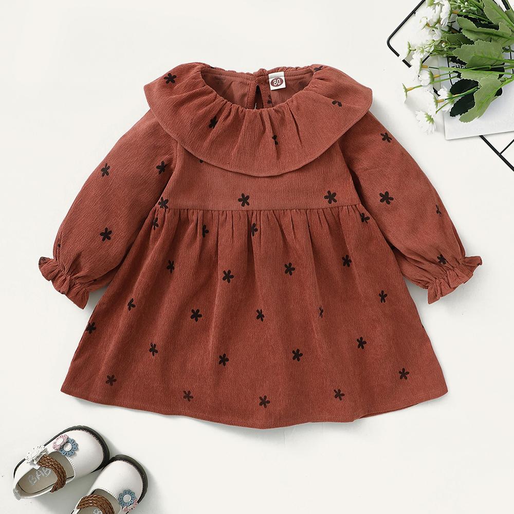 Baby Girls Long Sleeve Star Printed Dress Wholesale Baby Clothes