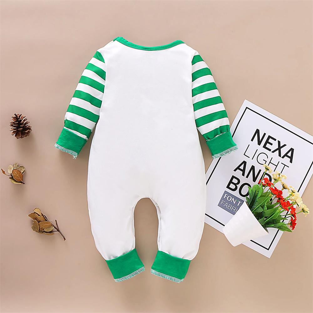 Baby Long Sleeve Striped Cartoon Christmas Romper Wholesale Baby Clothes