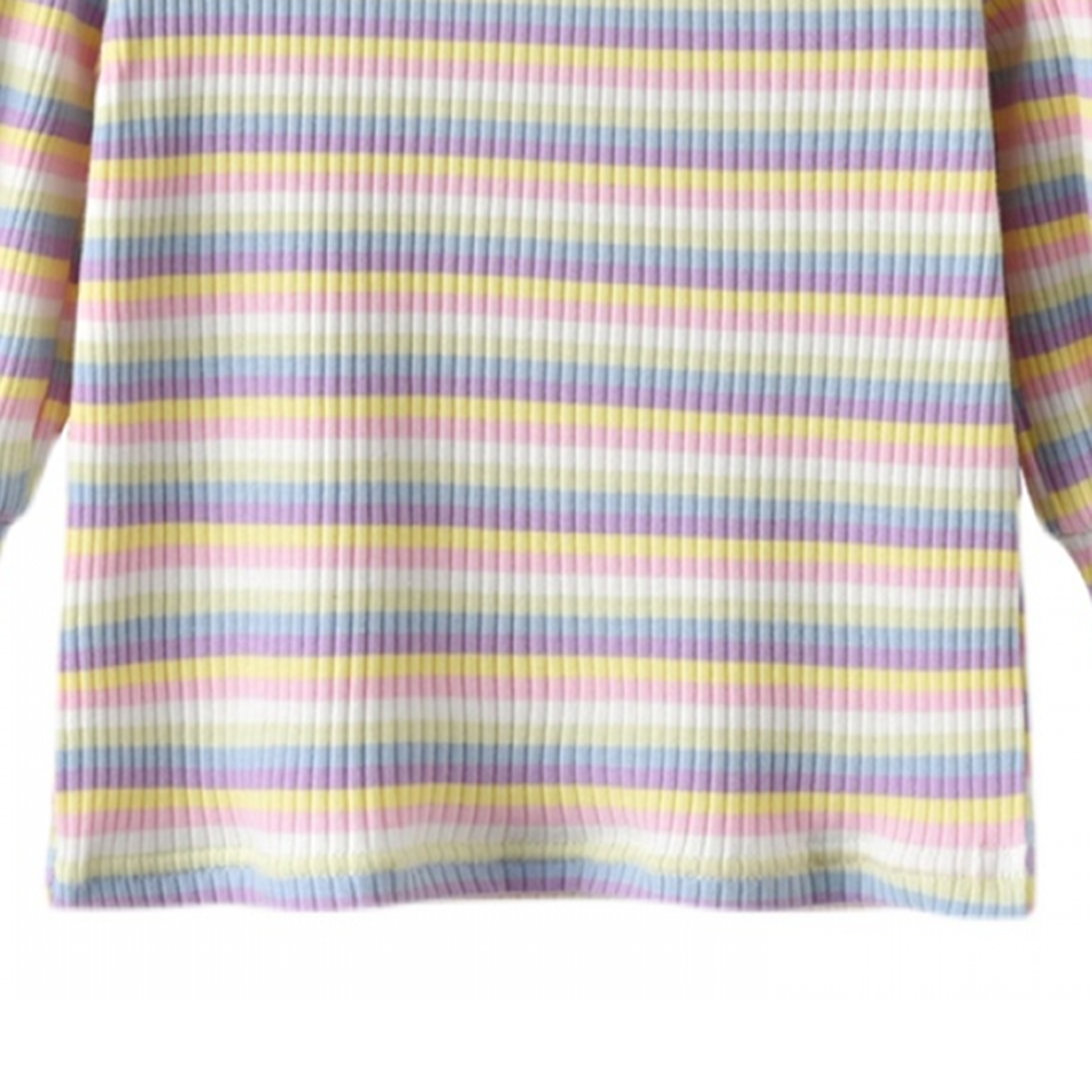 Girls Long Sleeve Striped Casual T-shirt kids wholesale clothing