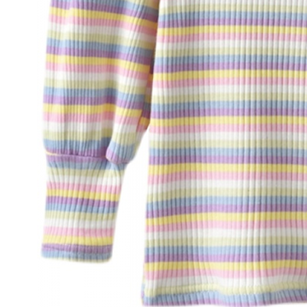 Girls Long Sleeve Striped Casual T-shirt kids wholesale clothing