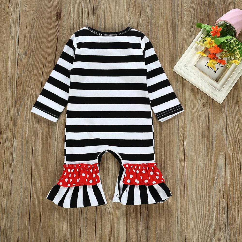 Baby Girls Long Sleeve Striped Christmas Princess Romper baby wholesale clothing