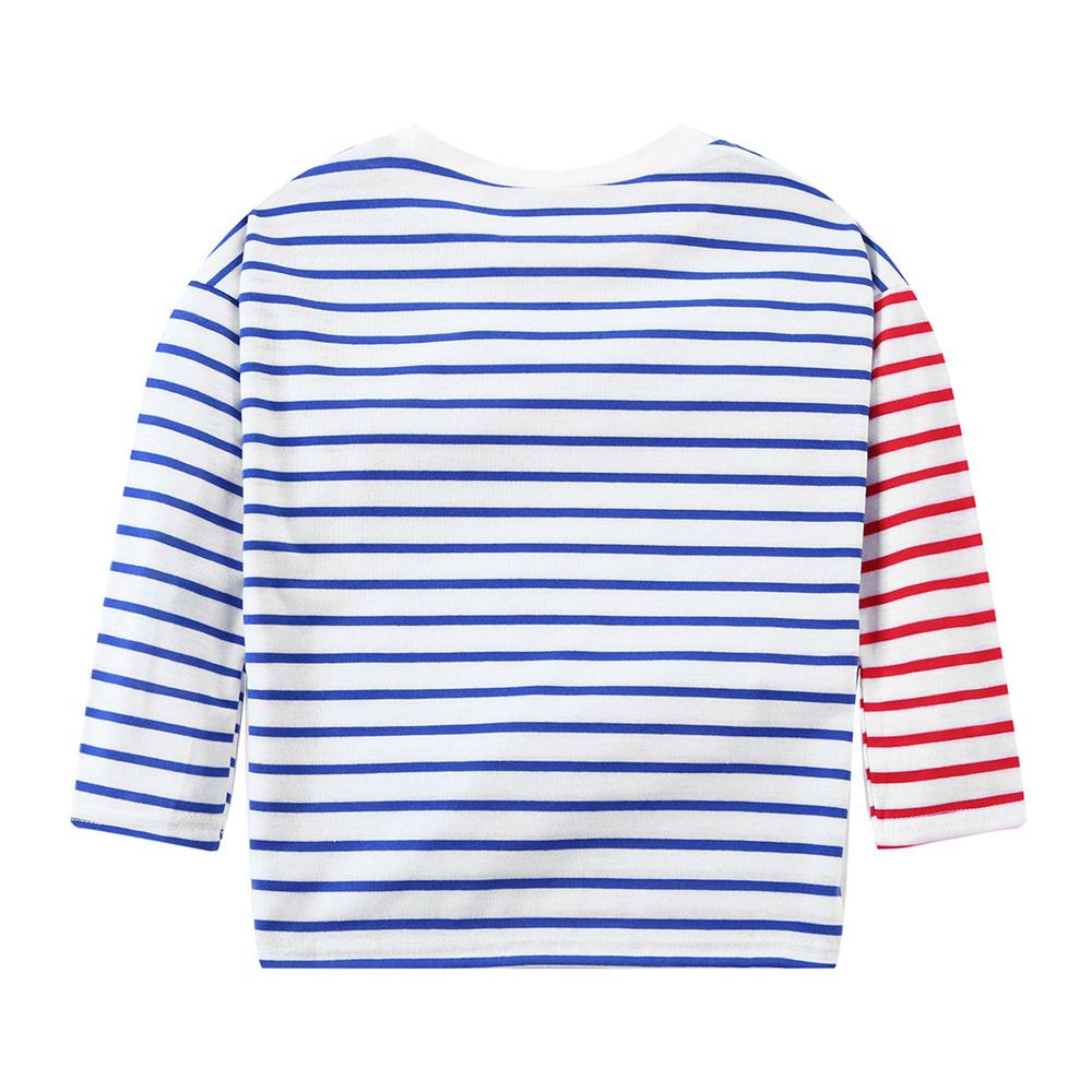 Girls Long Sleeve Striped Splicing Top wholesale kids clothing