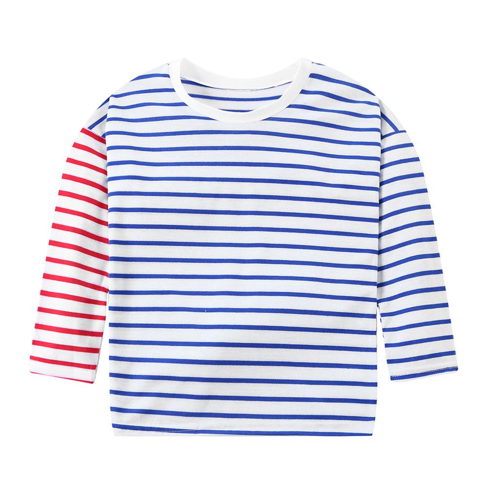 Girls Long Sleeve Striped Splicing Top wholesale kids clothing