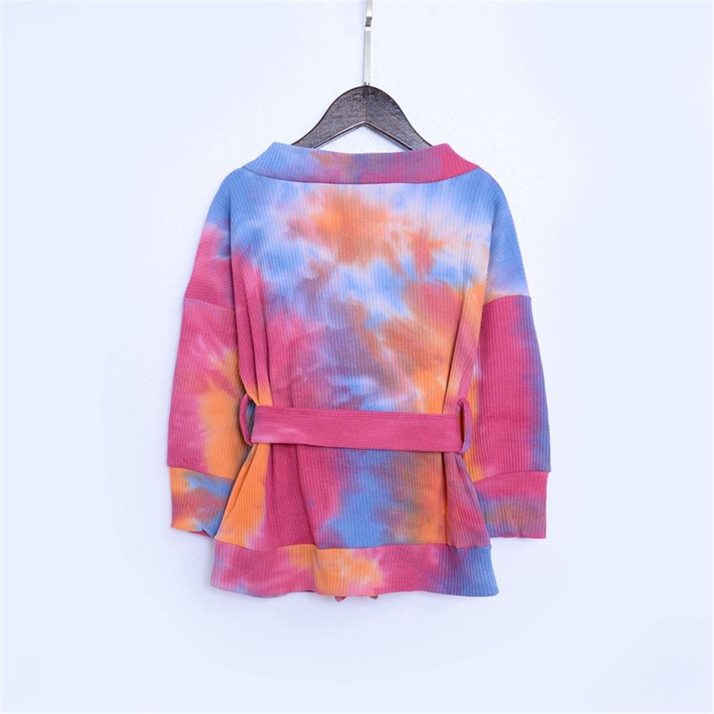 Girls Long Sleeve Tie Dye Cardigan Bow Jacket Wholesale Girl Clothing