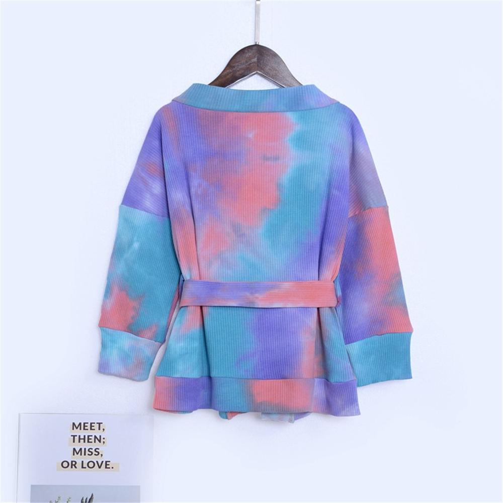 Girls Long Sleeve Tie Dye Cardigan Bow Jacket Wholesale Girl Clothing