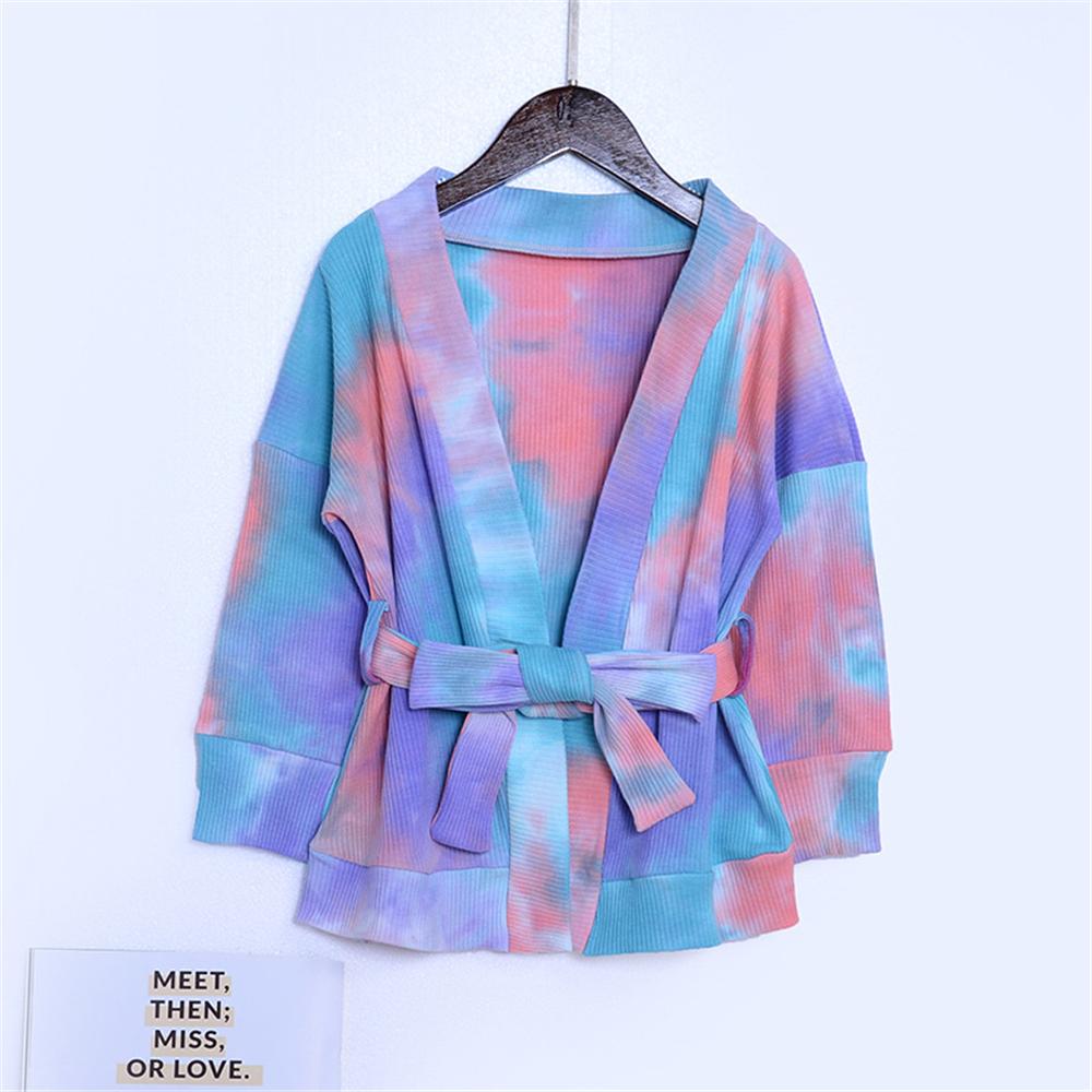 Girls Long Sleeve Tie Dye Cardigan Bow Jacket Wholesale Girl Clothing