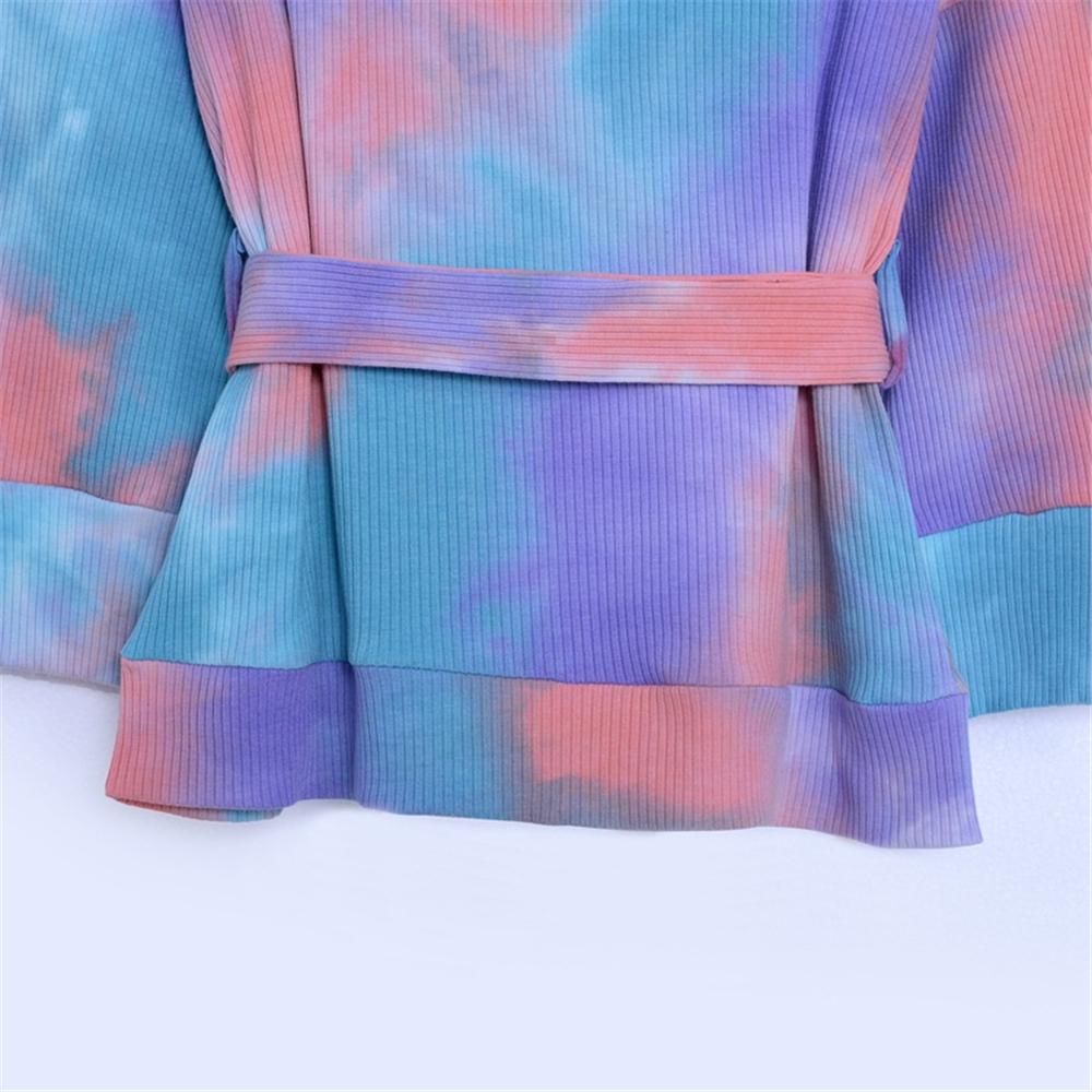 Girls Long Sleeve Tie Dye Cardigan Bow Jacket Wholesale Girl Clothing