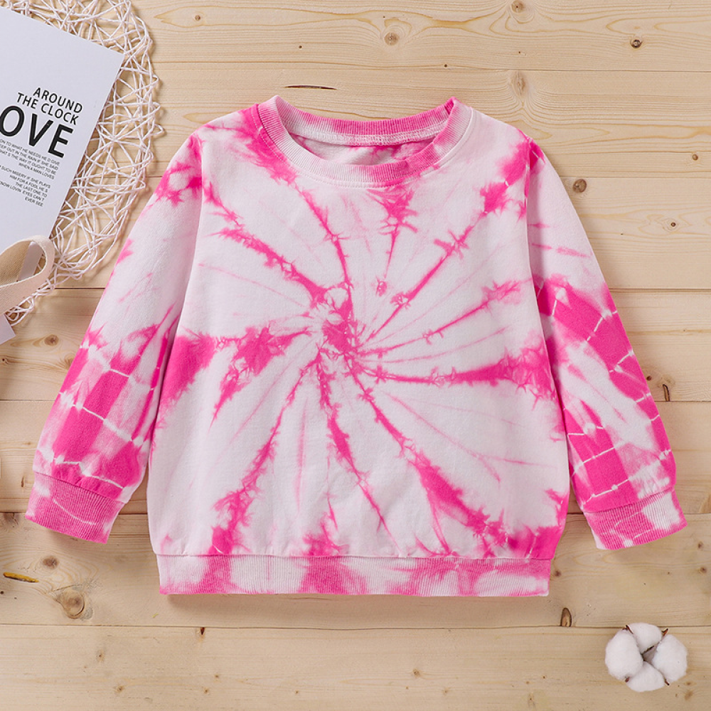 Girls Long Sleeve Tie Dye Fashion Top wholesale kids boutique clothing