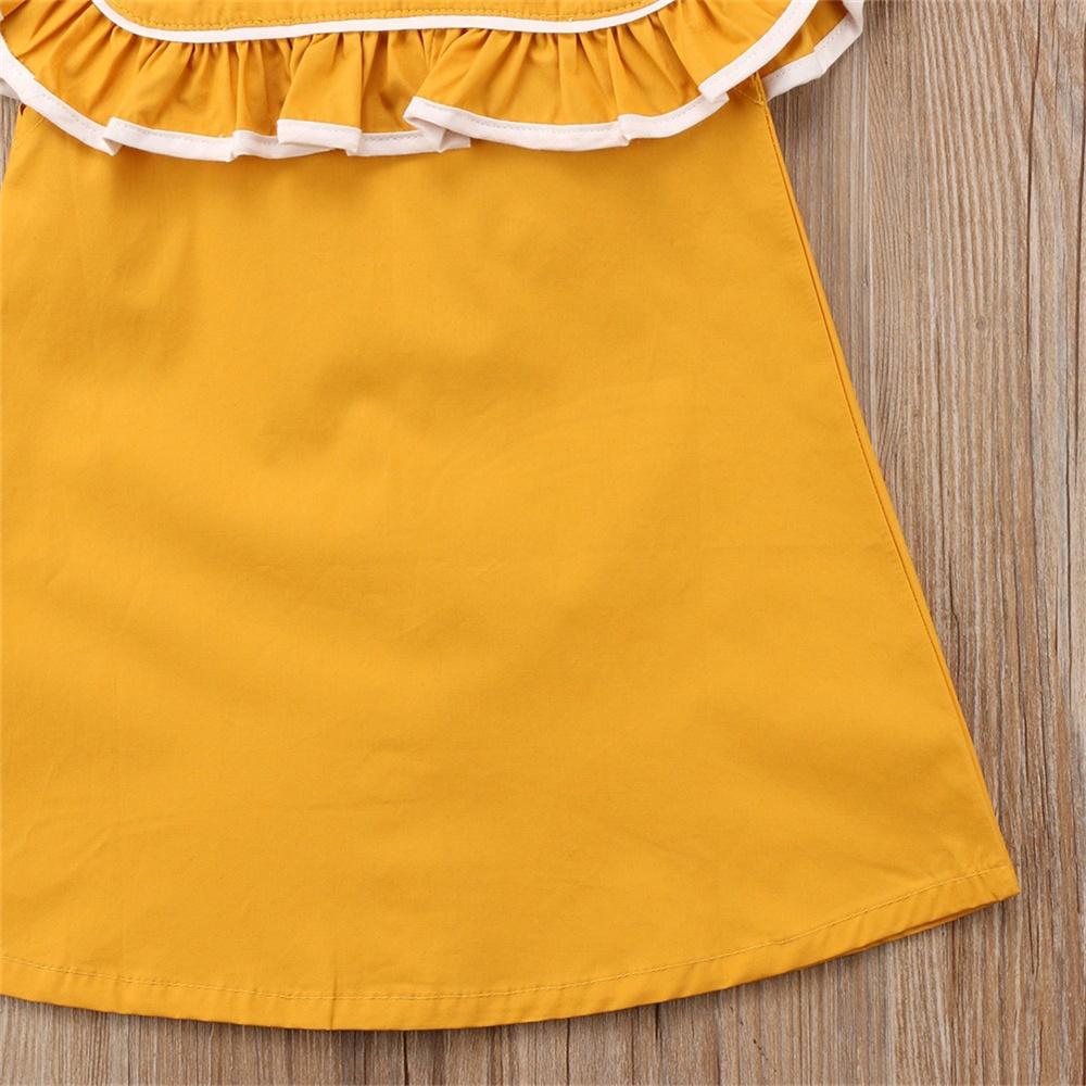 Girls Lotus Leaf Collar A-line Dress wholesale toddler clothing