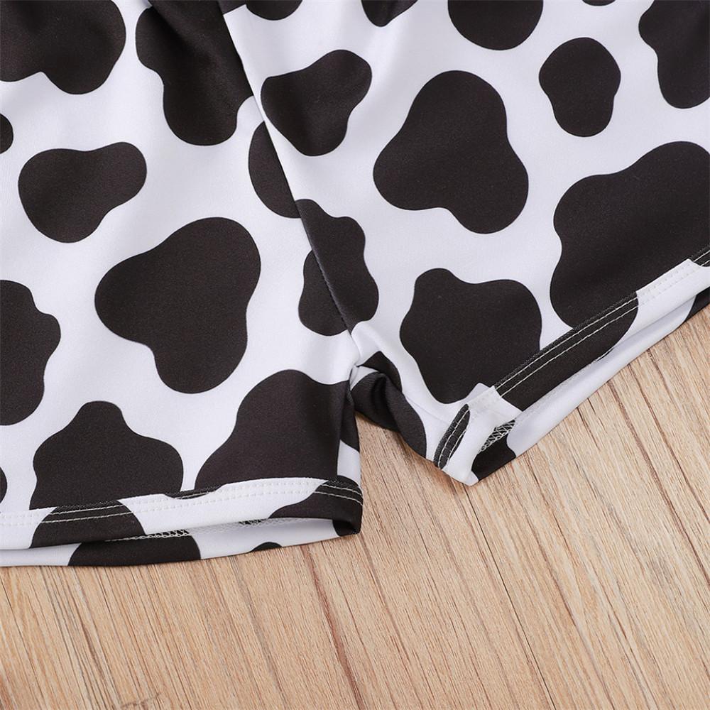 Girls Love Printed Sling Cow Pattern Printed Top & Shorts wholesale kids clothing suppliers