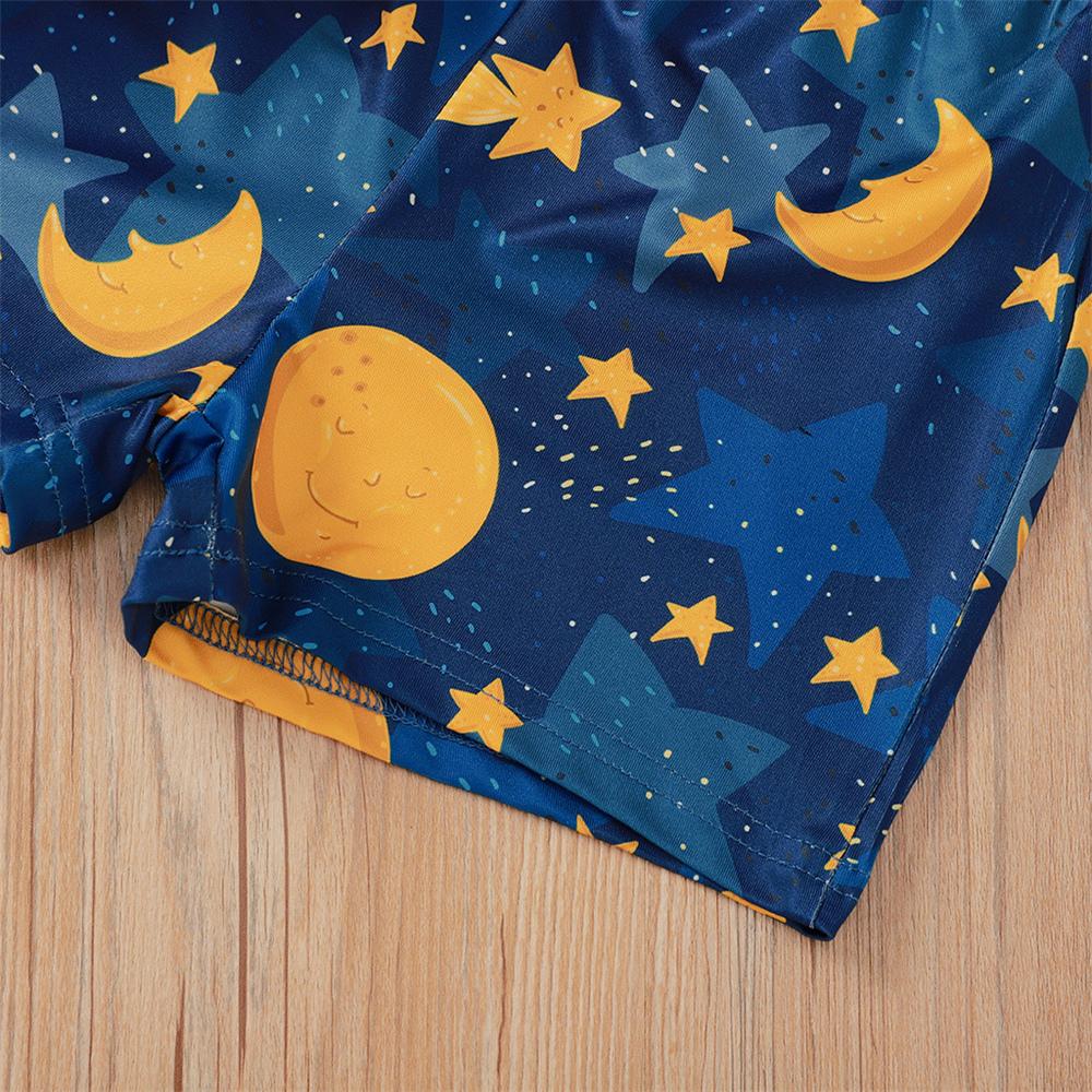 Toddler Unisex Lovely Baby Eyelash Printed Short Sleeve Top & Shorts Kids Wholesale Clothing