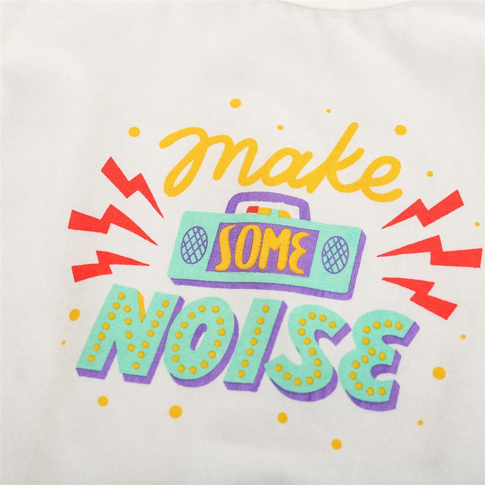Boys Make Some Noise Printed Short Sleeve Top & Shorts Boys Wholesale Clothes