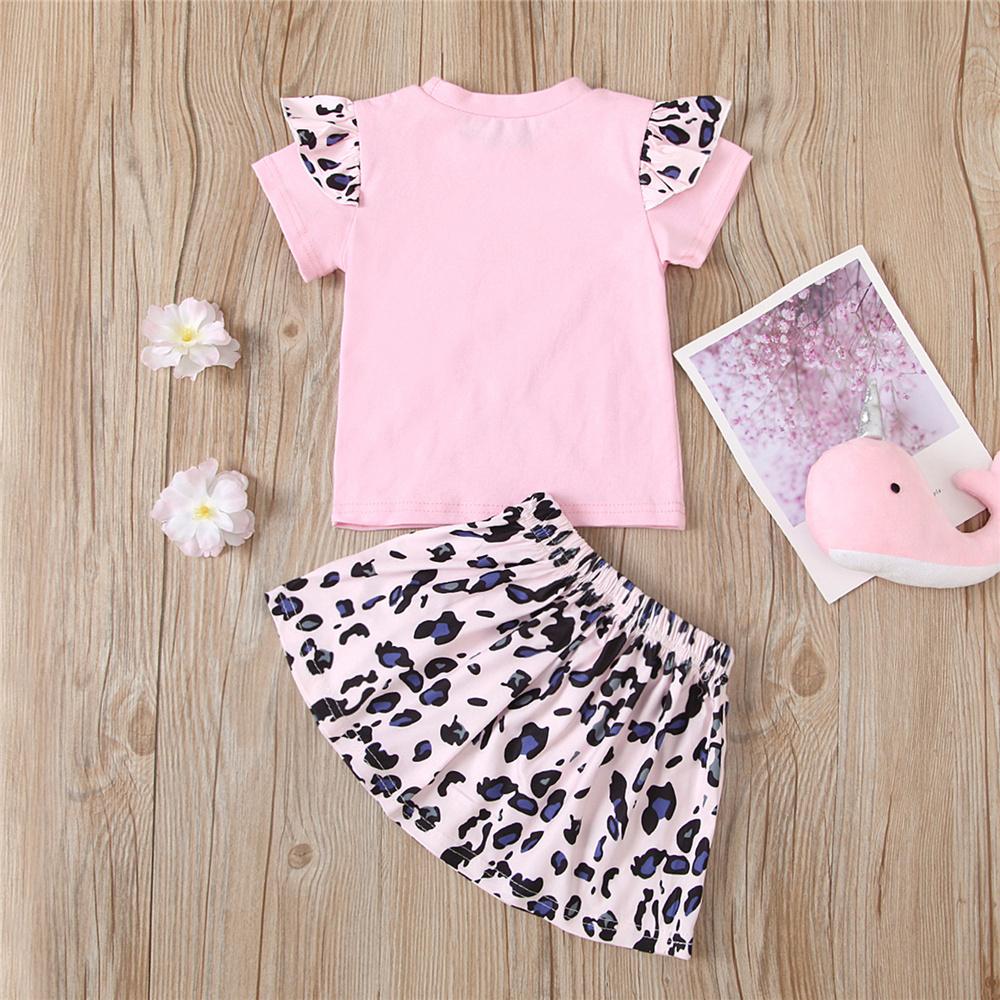 Baby Girls Mamas Bestie Printed Short Sleeve Top & Leopard Skirt Baby Clothes Suppliers