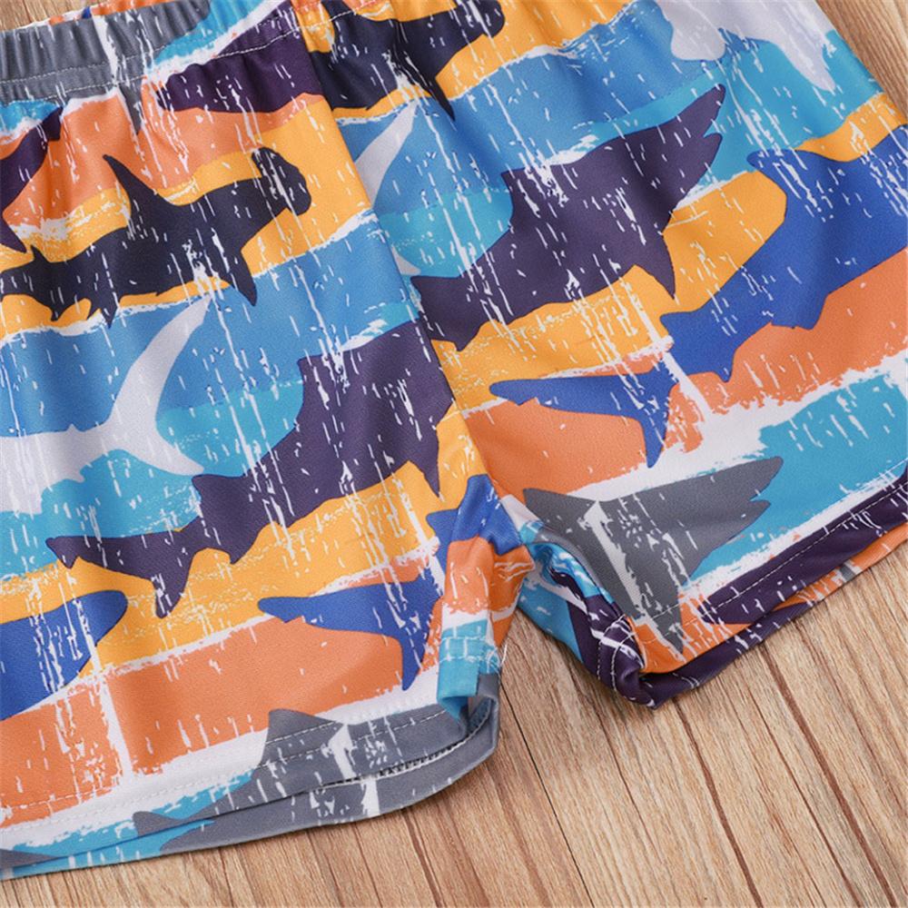 Boys Marine Animal Printed Elastic Waist Shorts Wholesale Boys Clothing Suppliers