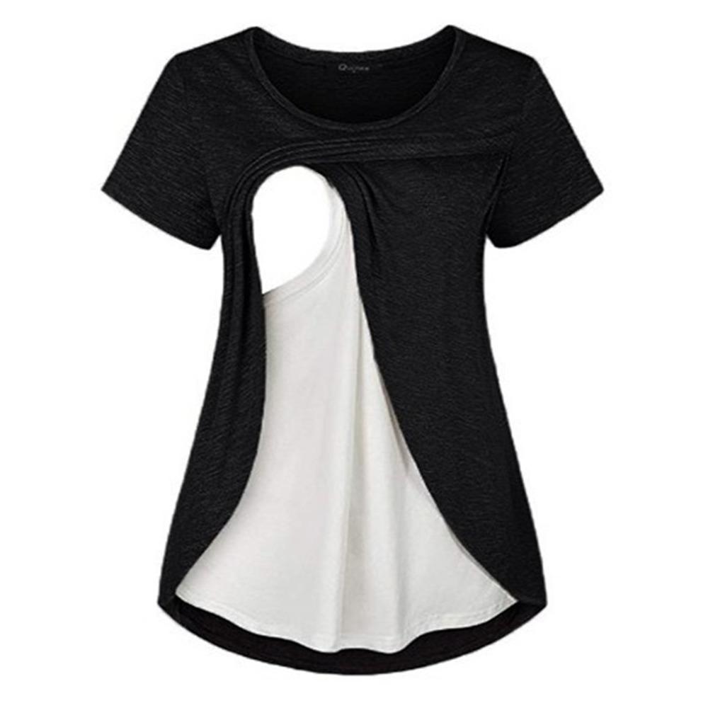 Maternity Short Sleeve Casual Nursing T-Shirts Whole Sale Maternity Clothes