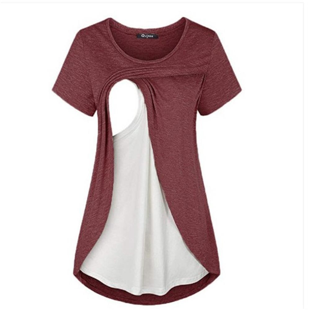 Maternity Short Sleeve Casual Nursing T-Shirts Whole Sale Maternity Clothes