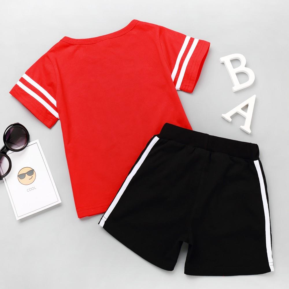Boys Summer Boys' Letter Printed Short Sleeve T-Shirt & Shorts Buy Childrens Clothes Wholesale