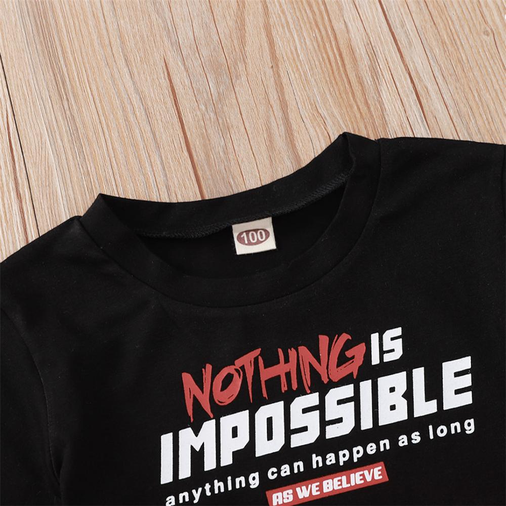 Boys Nothing Is Impossible Printed Color Block Short Sleeve Top & Shorts children clothing vendors