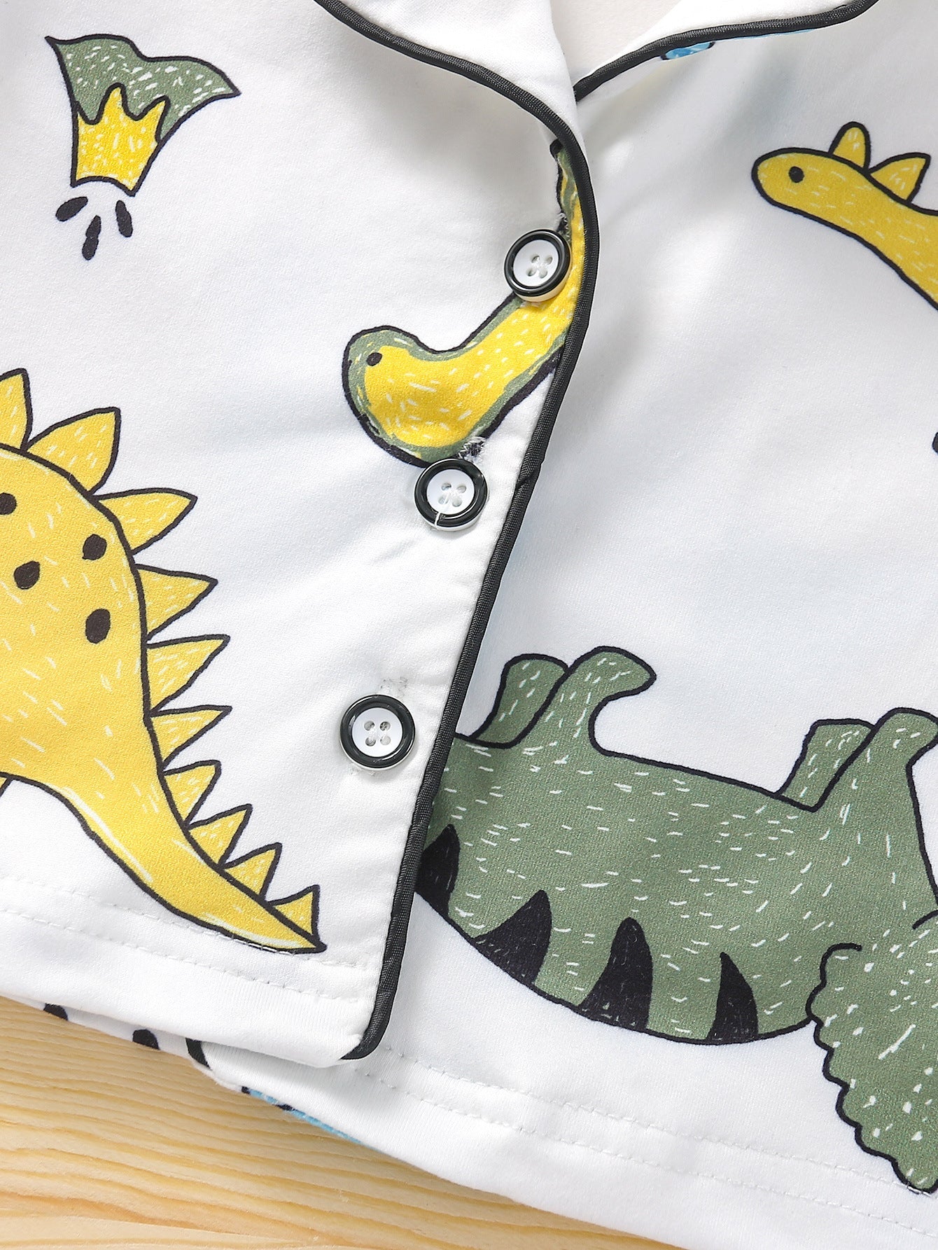Toddler Boys Cotton Silk Cartoon Dinosaur Printed Shirt Shorts Pajamas Summer Home Clothes