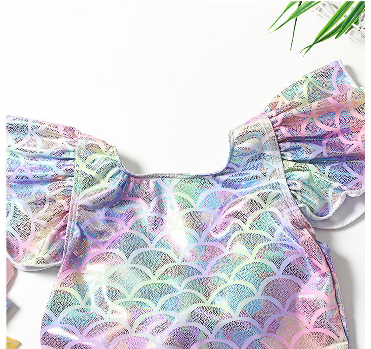 Hot Gold Cute Children's Swimsuit Female Spa One-piece Swimsuit Girls Baby Baby Princess Mermaid Swimsuit