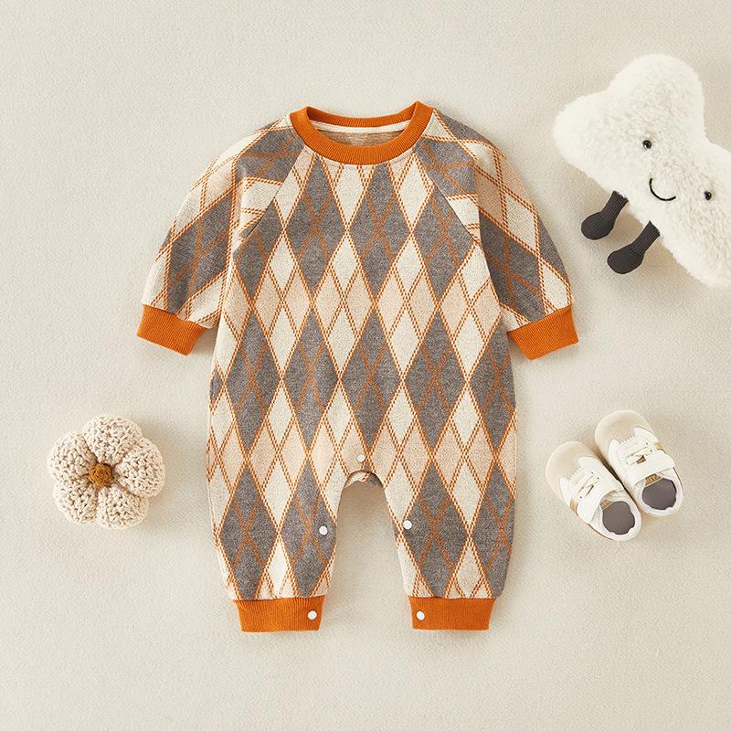 Newborn Boys Patchwork Plaid Romper Buy Baby Clothes Wholesale