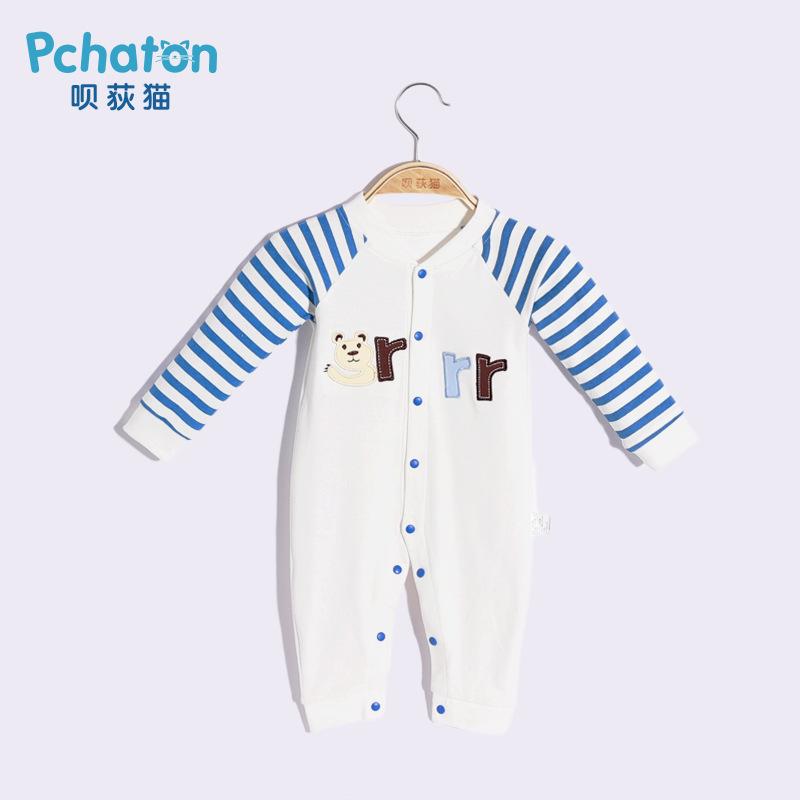 Newborn Baby Long Stripe Sleeve Cartoon Jumpsuit Baby Wholesales