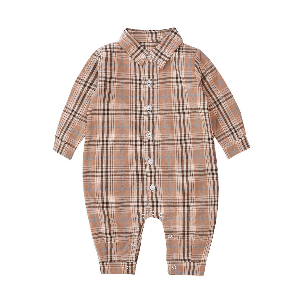 Boys Autumn Long Sleeve Plaid Jumpsuit Wholesale Baby Rompers