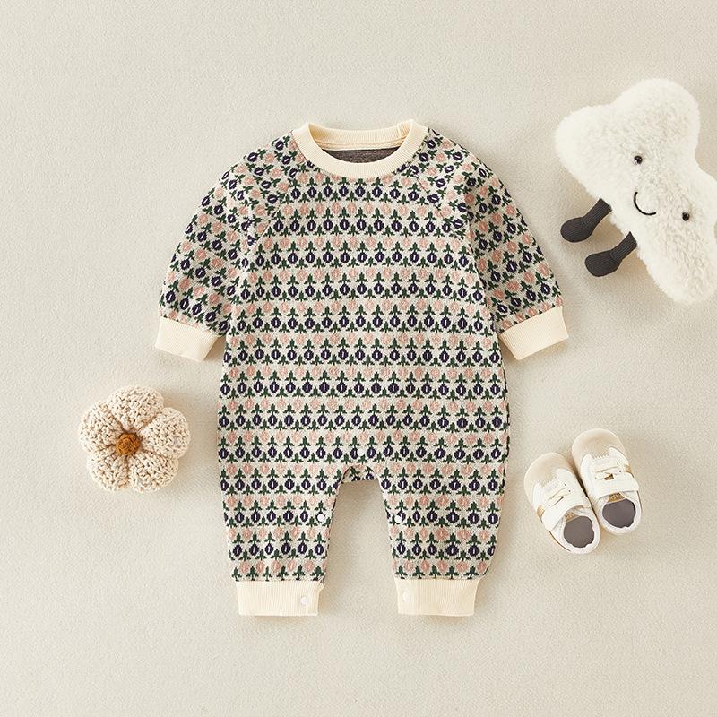 Newborn Boys Autumn Long Sleeve Floral Jumpsuit Buy Baby Clothes Wholesale