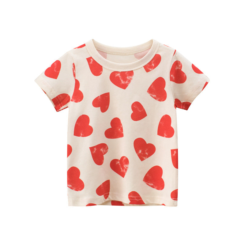 Children's Short-sleeved Printed T-shirt Baby Clothes Girls 2022 Summer Children's Clothing