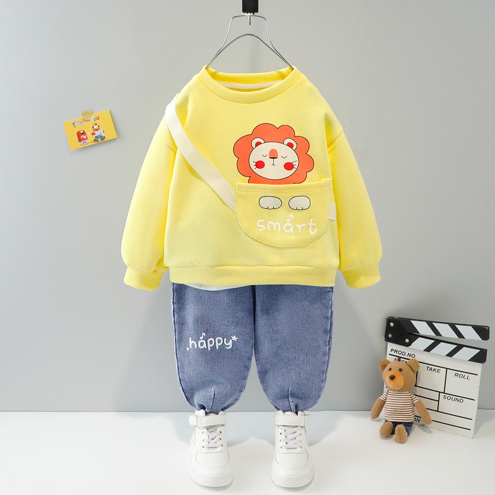 Boys Long Sleeve Hoodie Suit Cute Autumn Set Baby Wholesales