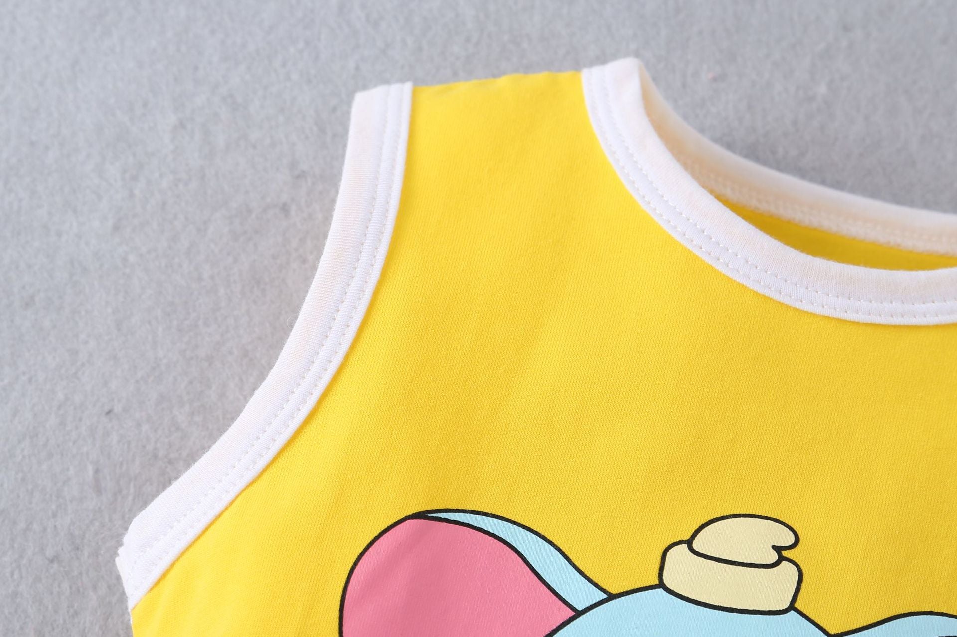 Baby Boys Girls Solid Color Cartoon Cartoon Printing Sleeveless Jumpsuit