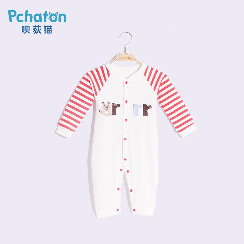 Newborn Baby Long Stripe Sleeve Cartoon Jumpsuit Baby Wholesales