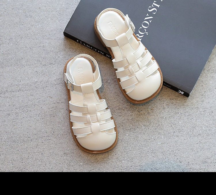 Girls Package Head Sandals 2022 Summer Models of Children's Shoes Non-slip Hollow Casual Princess Sandals Roman Shoes