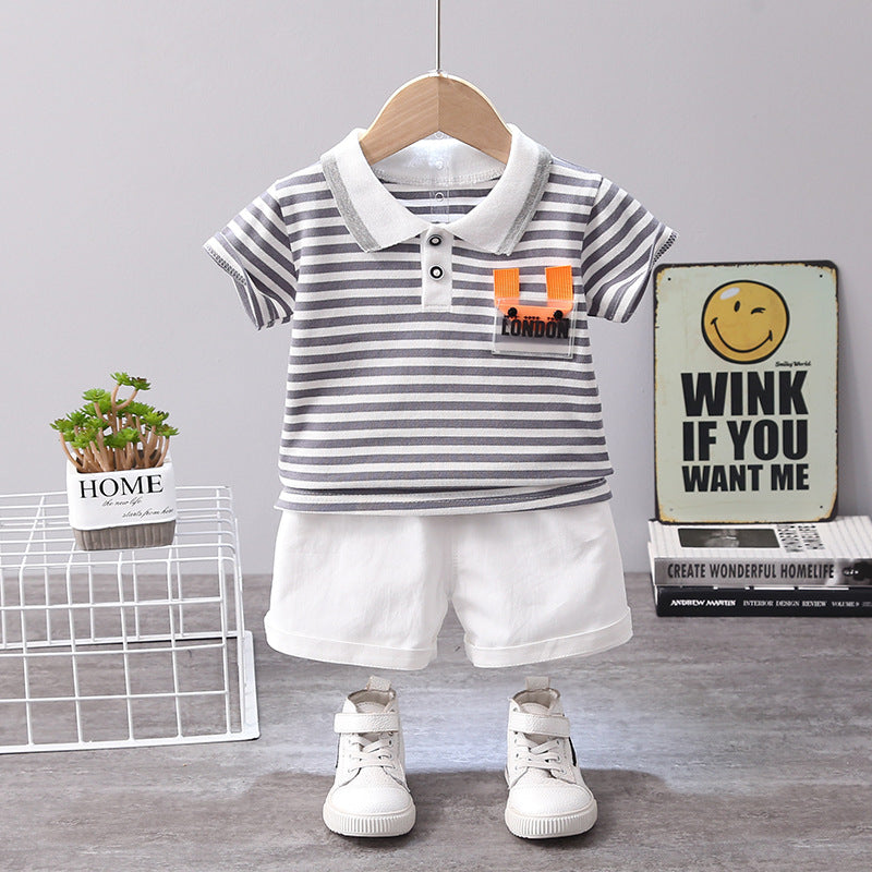 Children's Casual Pants Short-Sleeved Shorts Suit Summer Baby Children Autumn Girl 5 Boy Baby 1-2-3-4 Years Old Wholesale Kids Clothing