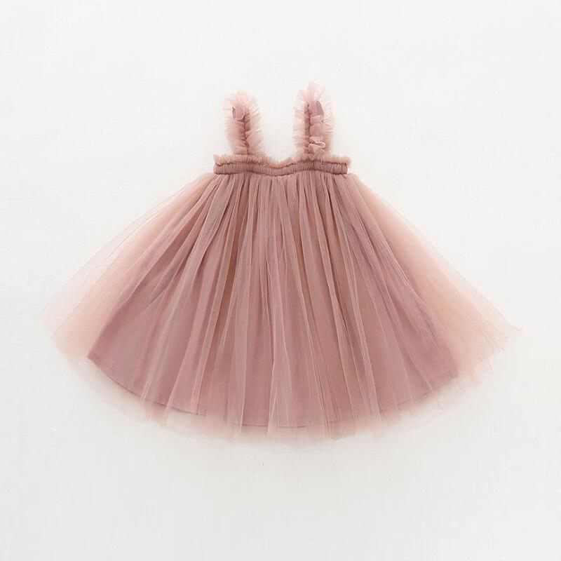 Baby Girls Gauze Solid Color Tutu Halter Dress Wholesale Baby Clothes Usa