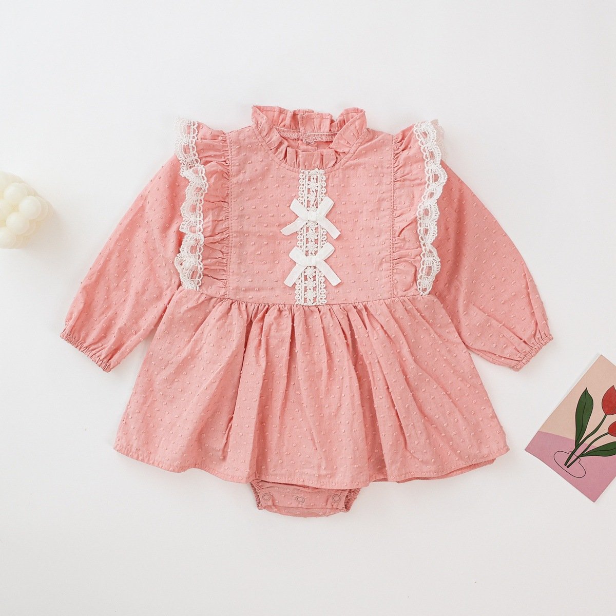 Girls Lolita Long Sleeve Lace Fashion Jumpsuit Wholesale Baby Rompers