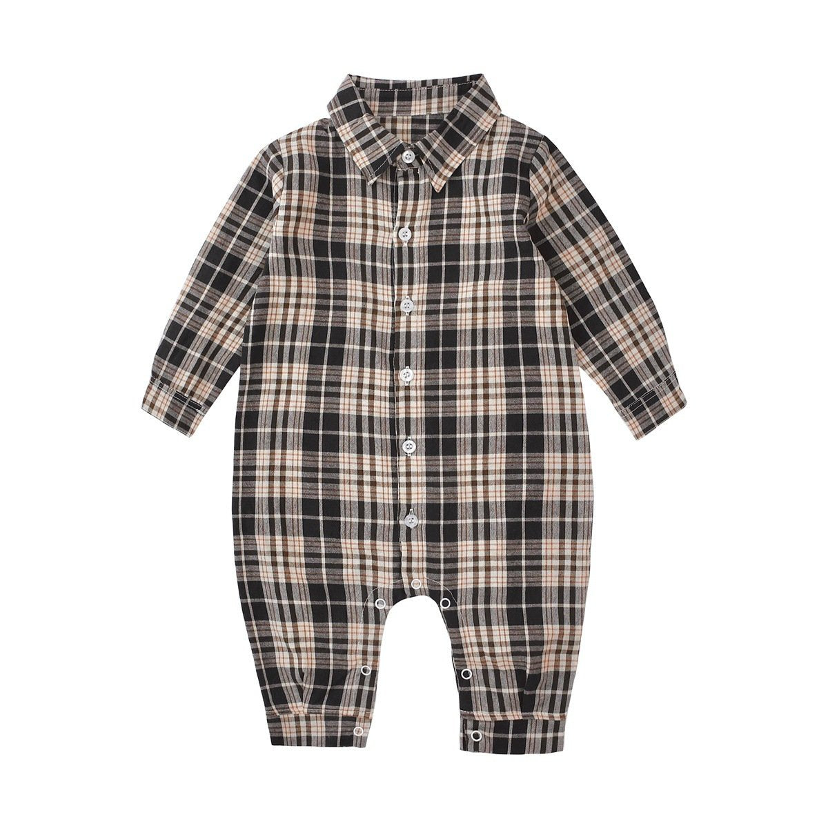 Boys Autumn Long Sleeve Plaid Jumpsuit Wholesale Baby Rompers