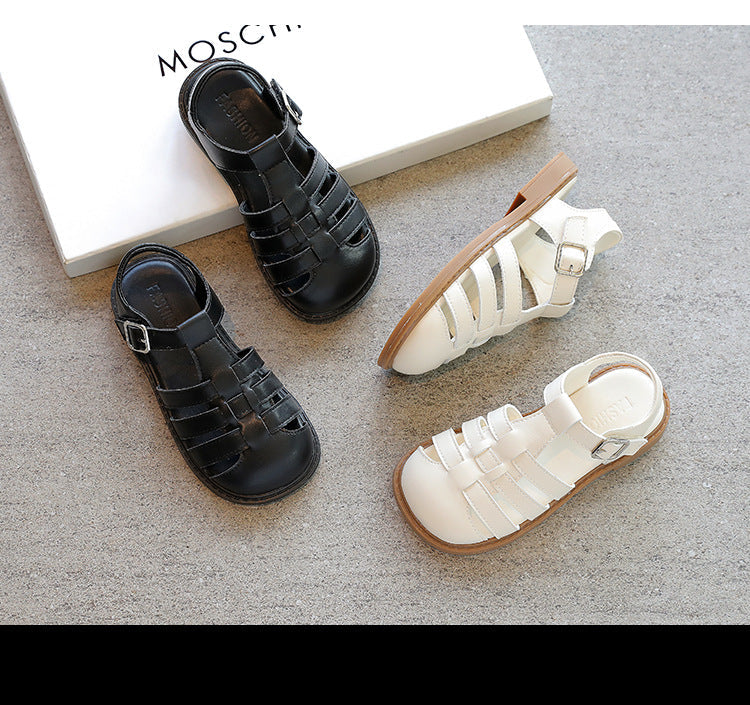 Girls Package Head Sandals 2022 Summer Models of Children's Shoes Non-slip Hollow Casual Princess Sandals Roman Shoes