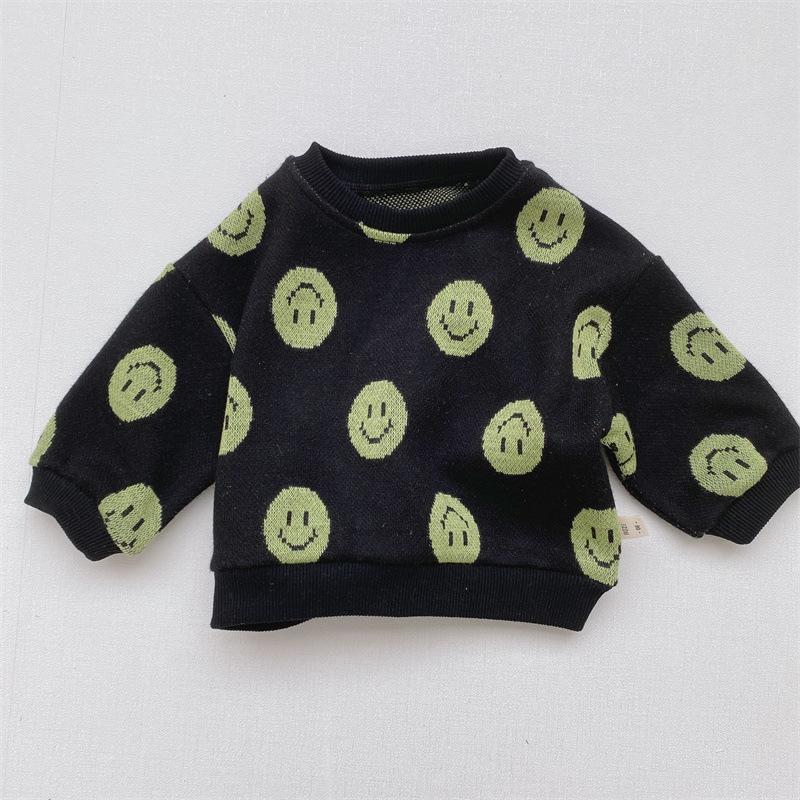 Baby Boys Korean Knitted Hoodie Long-sleeve Pullover Bottom Sweater Wholesale Clothing Baby