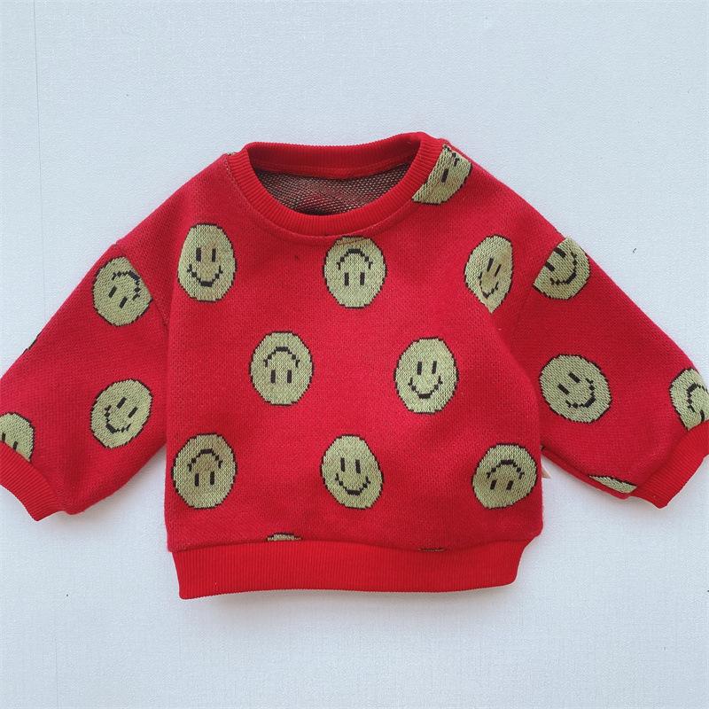 Baby Boys Korean Knitted Hoodie Long-sleeve Pullover Bottom Sweater Wholesale Clothing Baby