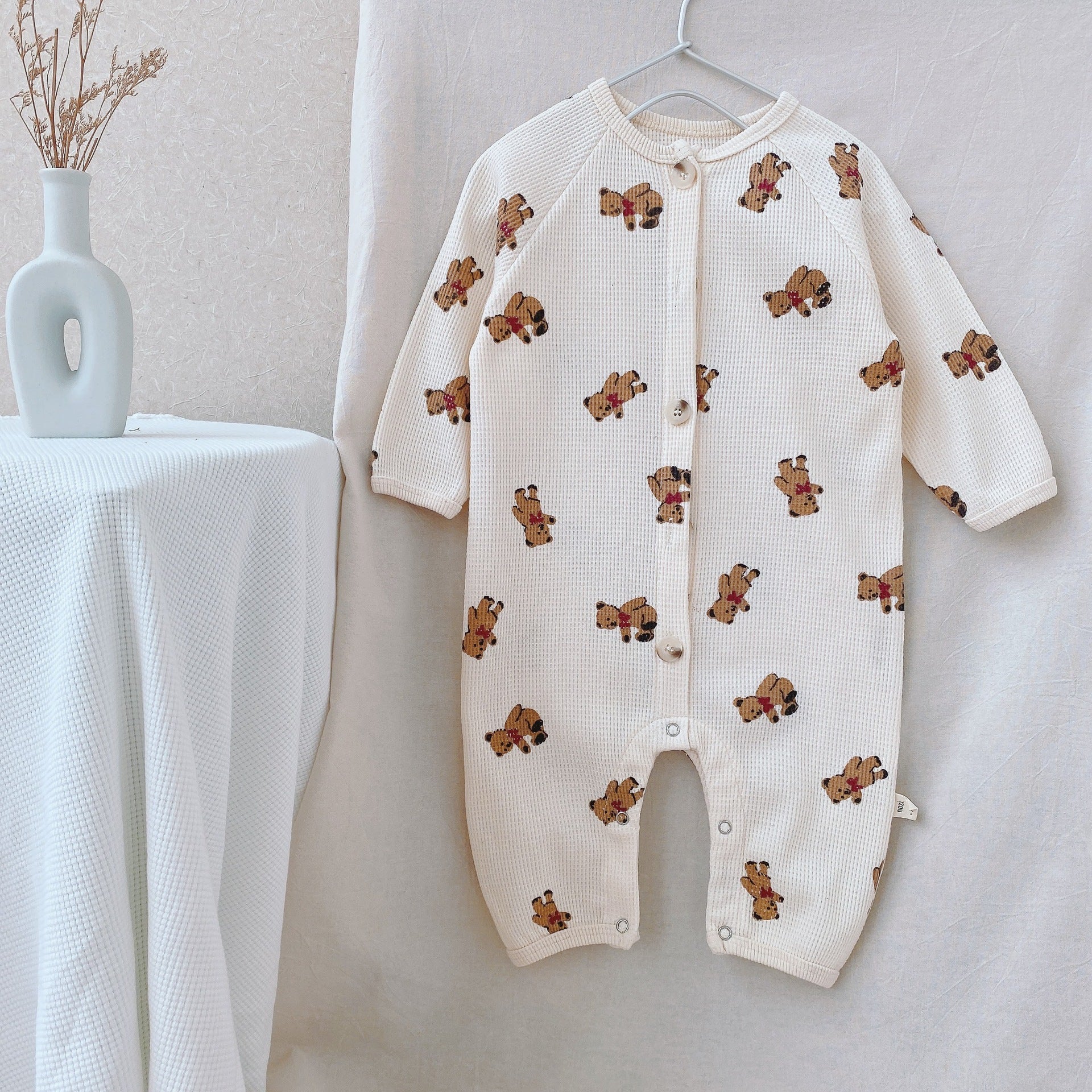 Boys Spring Clothes Baby Onesie  Baby Romper Female Baby Waffle Bag Fart Romper Wholesale Baby Clothes