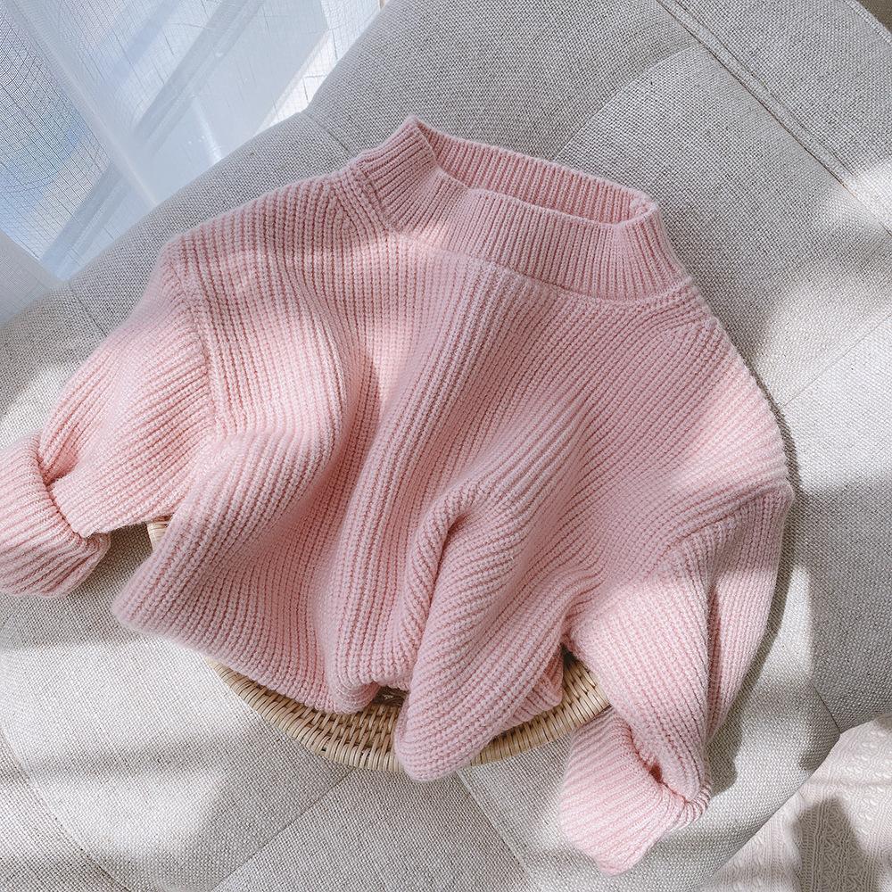 Girls Turtleneck Sweater Loose Knitted Undershirt Wholesale Girl Clothing