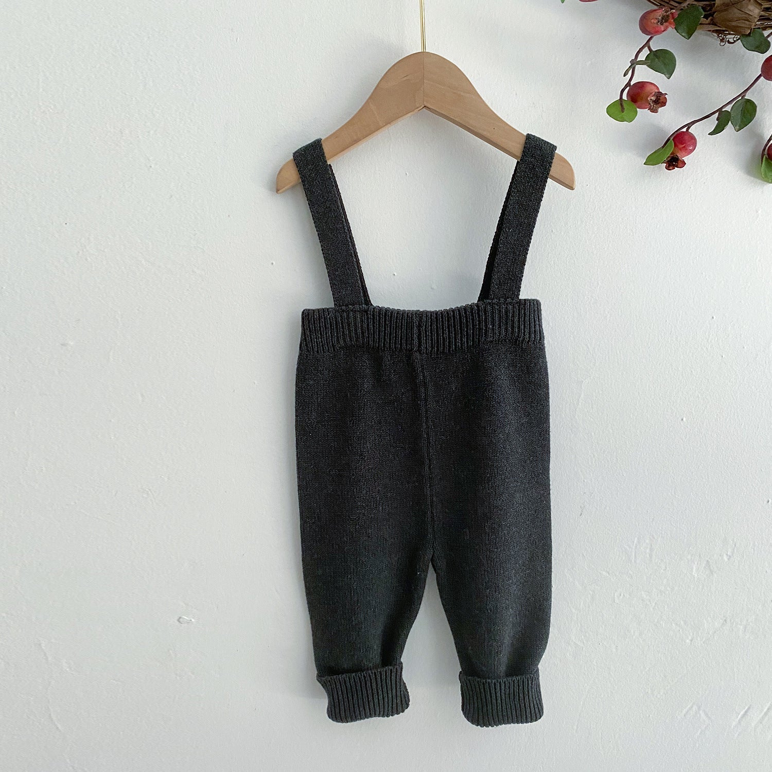 Spring Baby Knitted Backpack Pants Autumn and Winter 01-2 Years Old Baby Cotton One-piece Wool for Men and Women