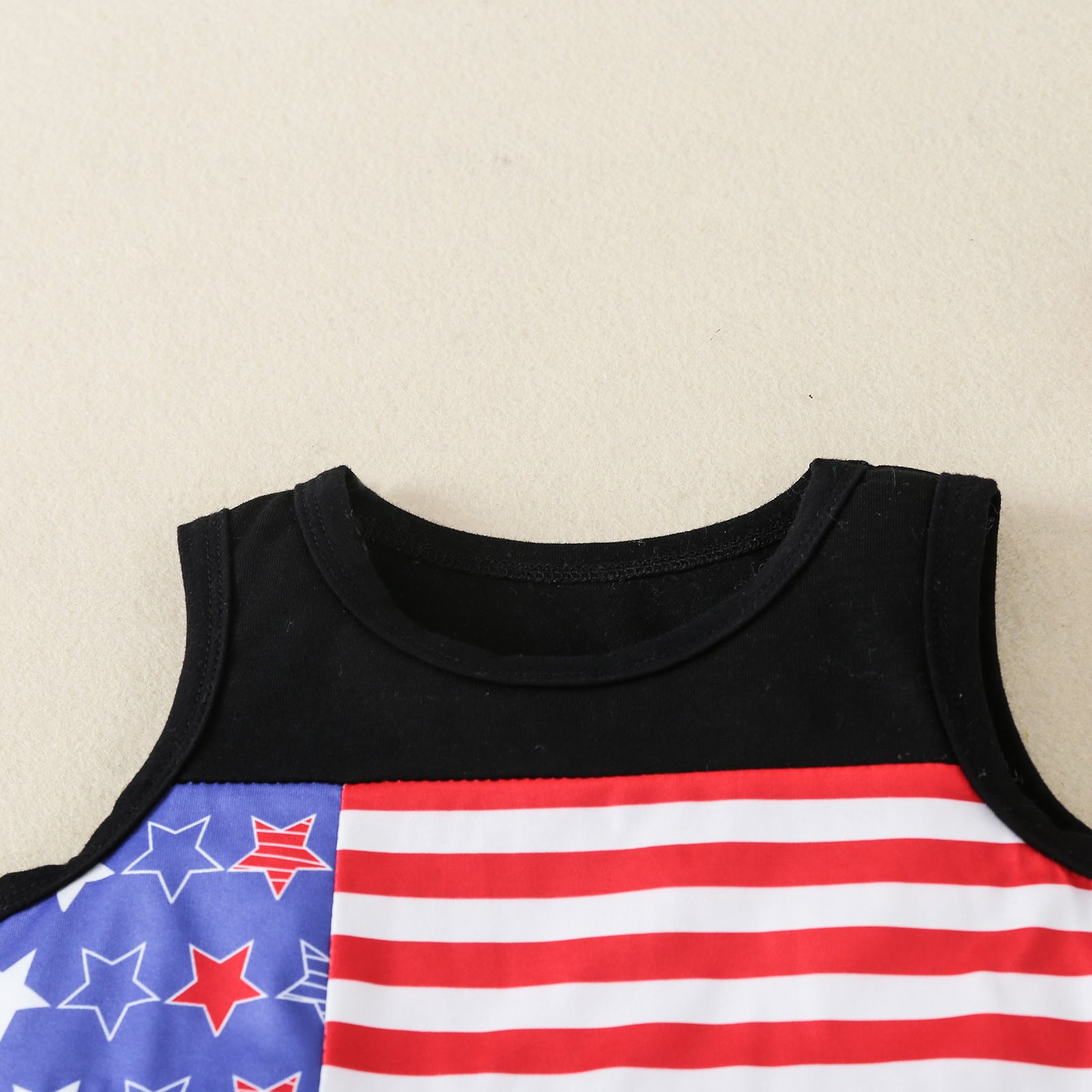 2022 Wholesale Children's Clothing Summer New Independence Day Flag Printed Undershirt Shorts Suit