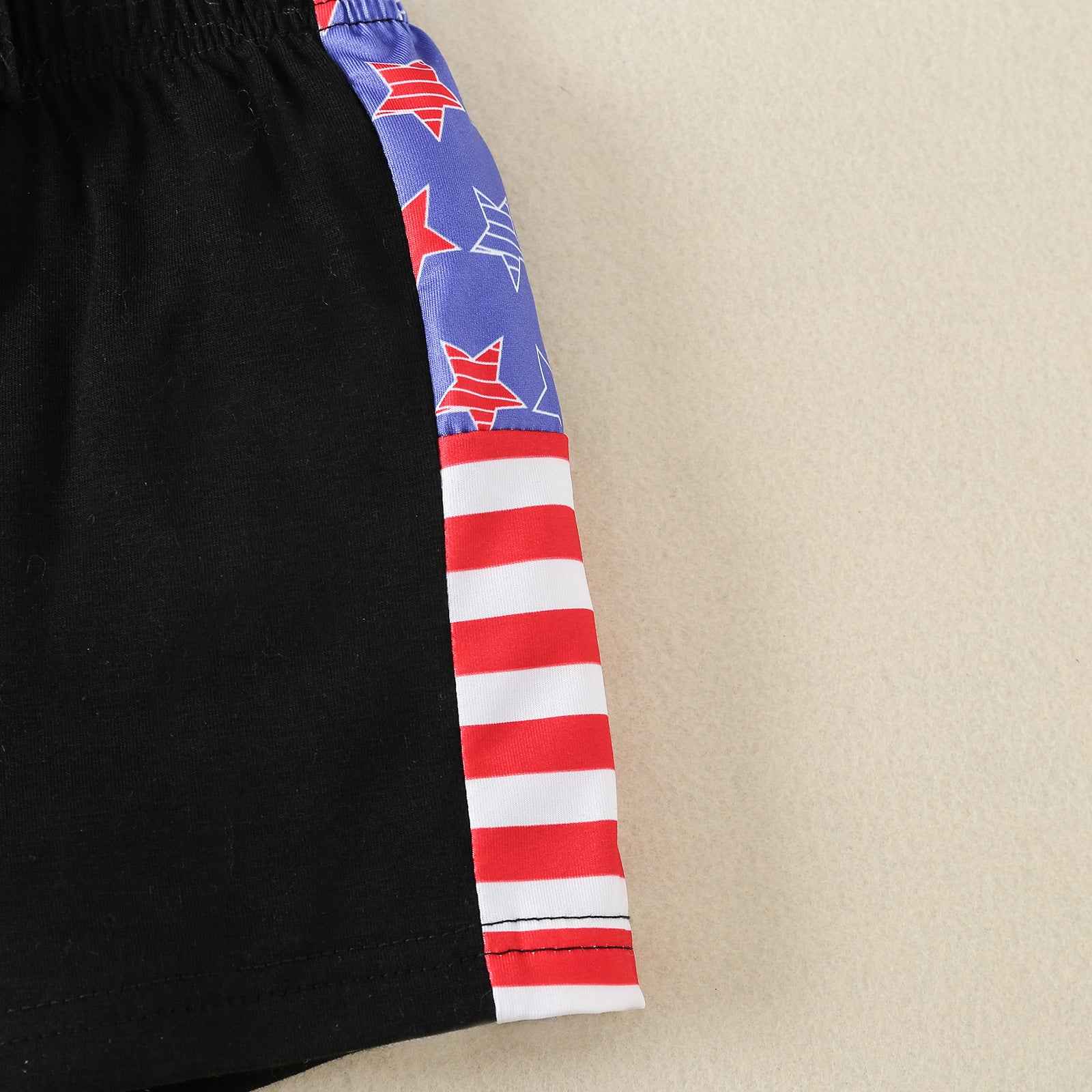 2022 Wholesale Children's Clothing Summer New Independence Day Flag Printed Undershirt Shorts Suit