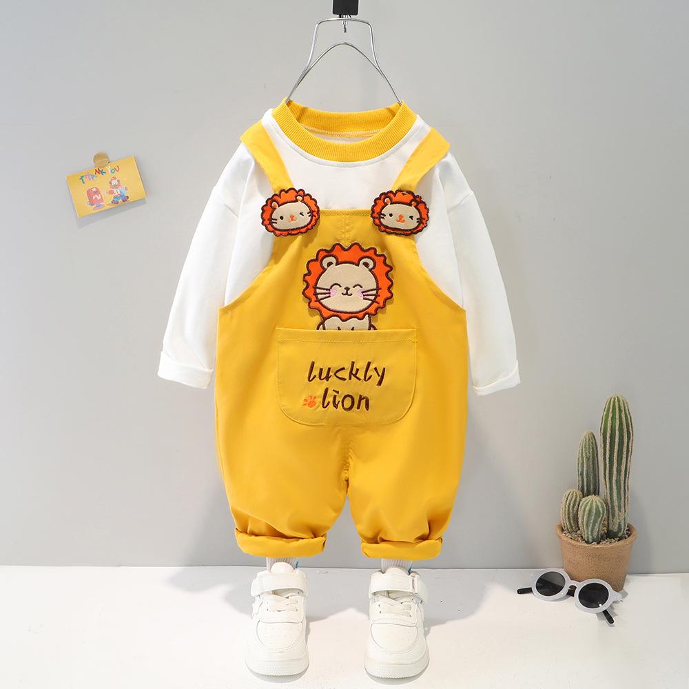 Baby Boys Spring/Autumn Long-sleeve Korean Style Suspender Suit Baby Wholesales