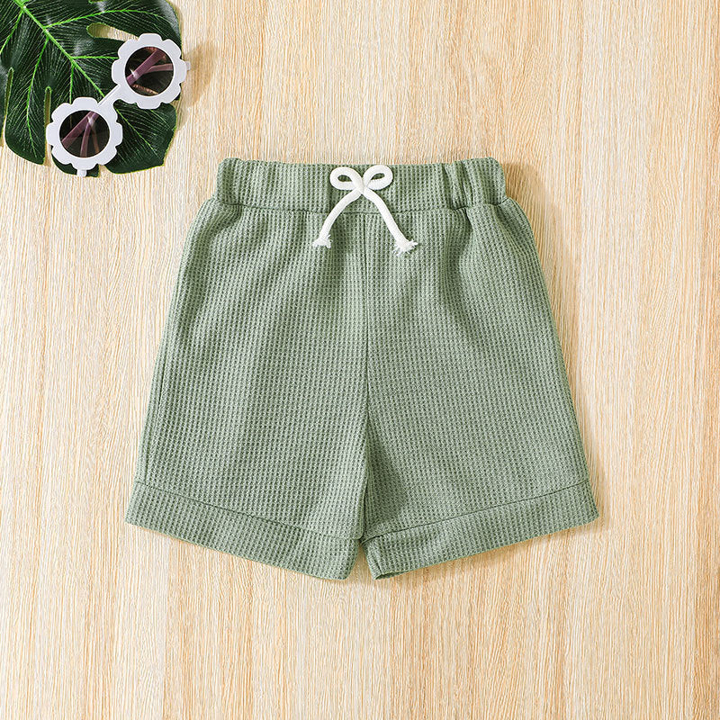 Toddler Boys Green Sleeveless Vest Top Shorts Summer Suit